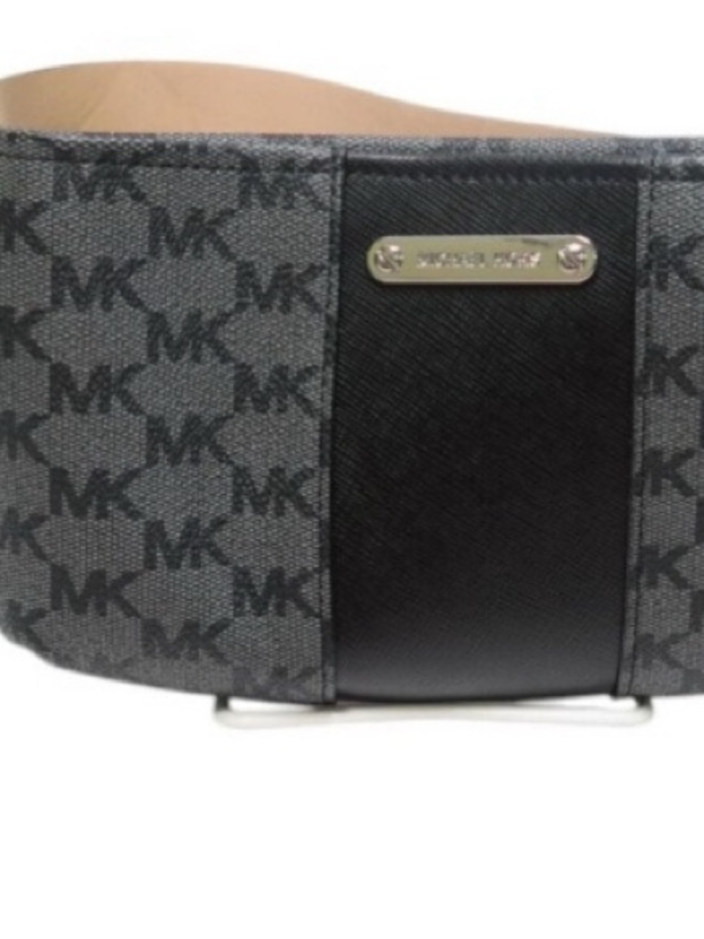 Michael Kors Gray MK Logo Belt Bag with Black Center Panel